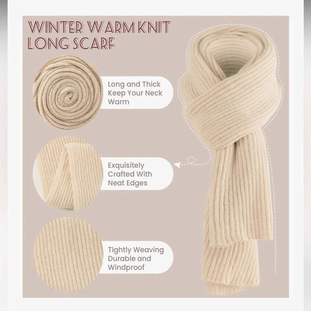 🆕 Womens Winter Beanie Hat Scarf Gloves Set,Touchscreen Gloves for Women 3 in 1